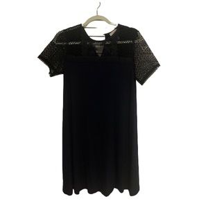 Loft Navy Mini Eyelet Dress